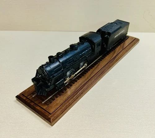 24" Long HO Scale Model Train Display Case, Walnut Base