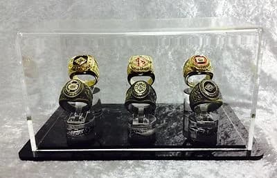 6 Ring Championship Ring Display Case - 6 Ring Display Case Championship Rings