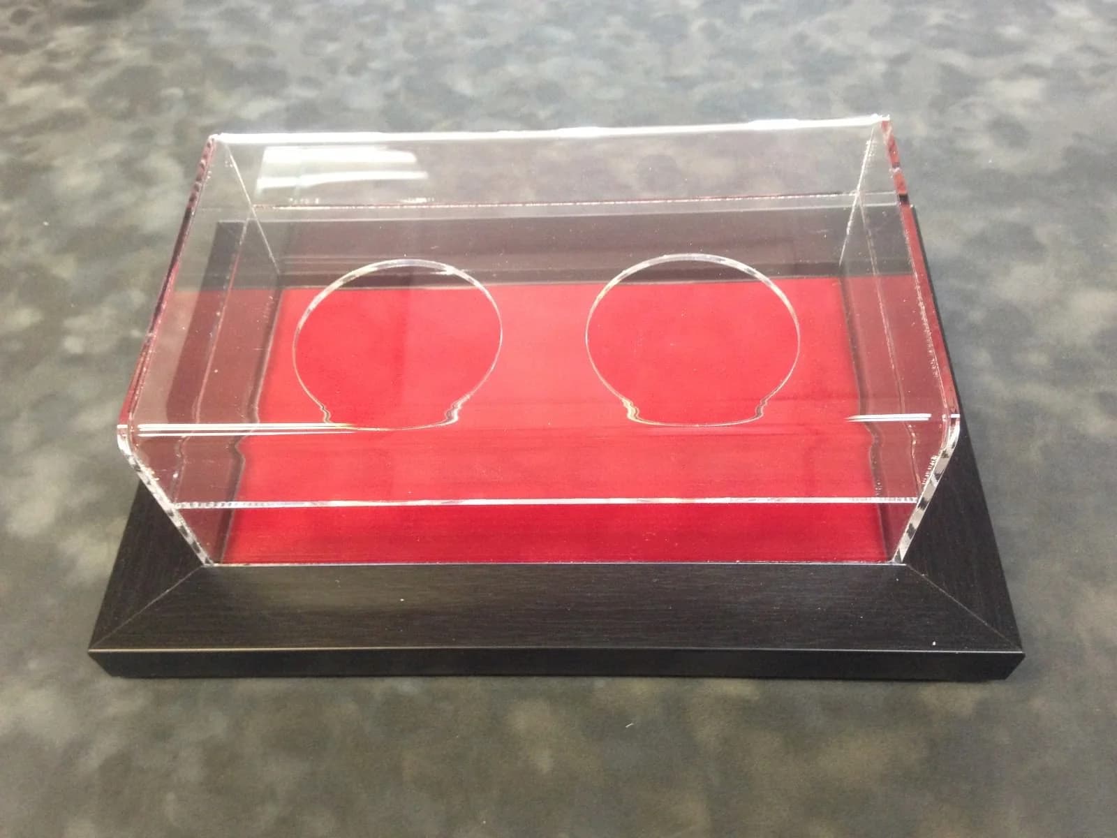 Double Baseball Display, Wall Mount Baseball Display Case Horizontal or Vertical