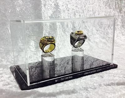 Double Championship Ring Display Case - 2 Ring Display Case Championship Rings