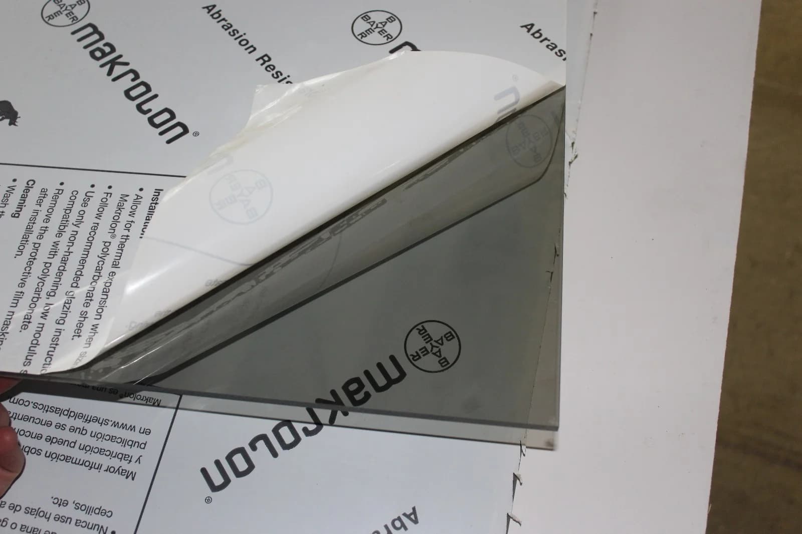 MAKROLON AR2-MR10 LEXAN GRAY POLYCARBONATE SHEET 1/4" X 12" x 62"